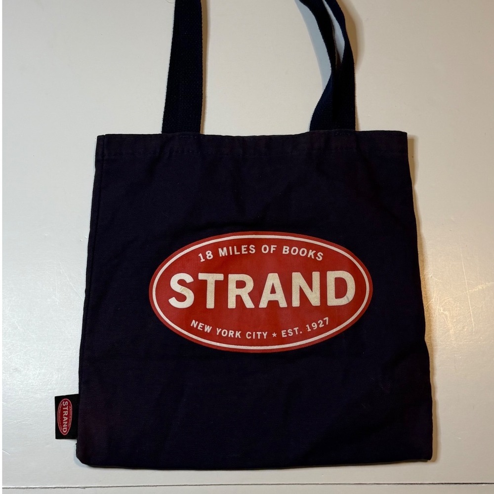 Strand Bookstore NYC Canvas Tote Bag Navy 18 Miles of Books